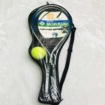 MORRIS dječja teniska reketa – 2 komada s lopticama, okvir od Ferro alloy, najlon žica, težina 85–89 g, debljina drške G1, tip reketa: direktni udar, pogodna za djecu, fitness i stolni tenis
