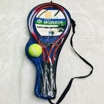 MORRIS dječja teniska reketa – 2 komada s lopticama, okvir od Ferro alloy, najlon žica, težina 85–89 g, debljina drške G1, tip reketa: direktni udar, pogodna za djecu, fitness i stolni tenis