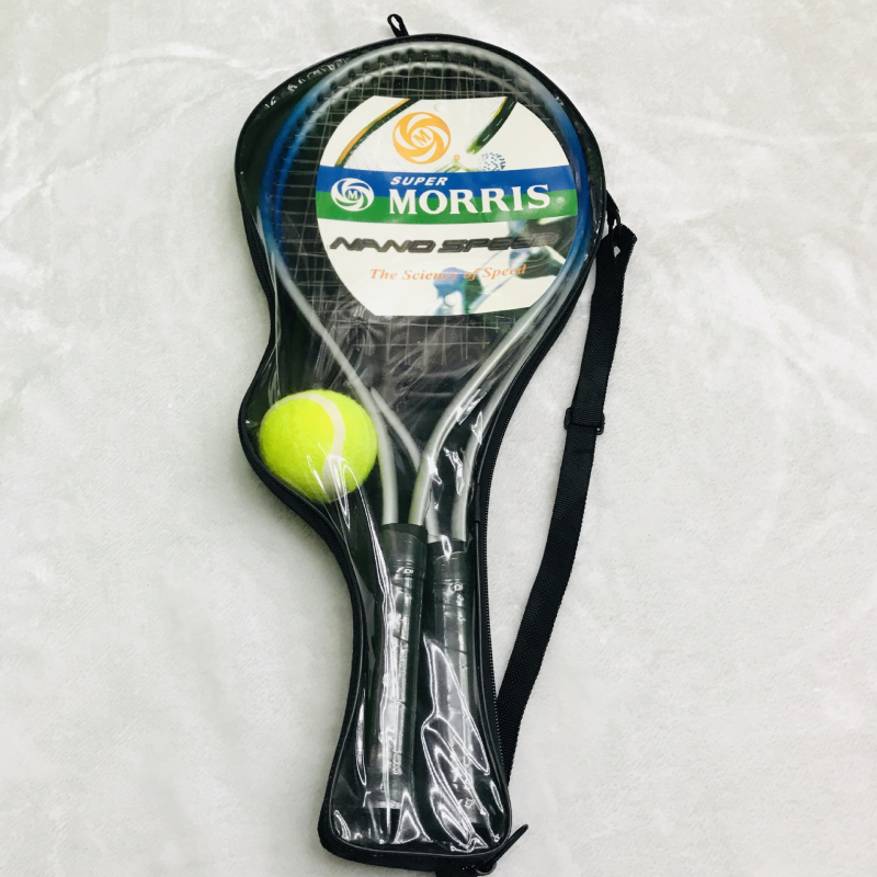 MORRIS dječja teniska reketa – 2 komada s lopticama, okvir od Ferro alloy, najlon žica, težina 85–89 g, debljina drške G1, tip reketa: direktni udar, pogodna za djecu, fitness i stolni tenis