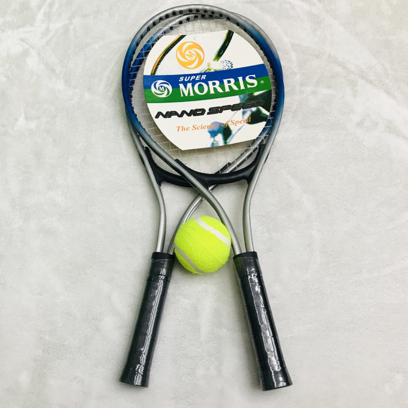 MORRIS dječja teniska reketa – 2 komada s lopticama, okvir od Ferro alloy, najlon žica, težina 85–89 g, debljina drške G1, tip reketa: direktni udar, pogodna za djecu, fitness i stolni tenis
