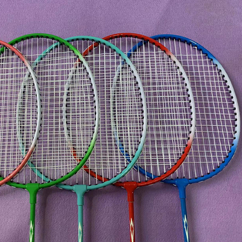 Hongzhan set dvije badminton reketa s okvirom od ferrolegure, vlaknaste žice, za juniore amatere