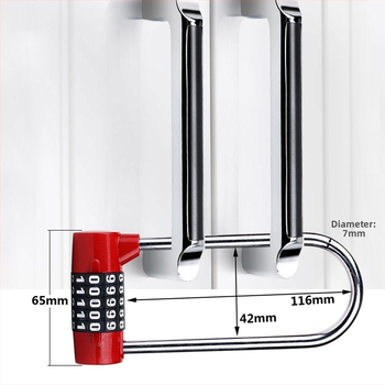 5-znamenkasta kombinirana brava za ormariće, mehanička brava od cinkove legure, model JL – duga U-oblik grede, pogodna za ormariće, garderobe, arhivske ormariće i ormariće za cipele