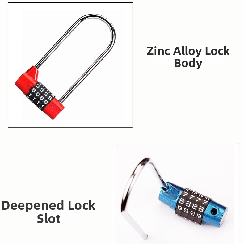 5-znamenkasta kombinirana brava za ormariće, mehanička brava od cinkove legure, model JL – duga U-oblik grede, pogodna za ormariće, garderobe, arhivske ormariće i ormariće za cipele