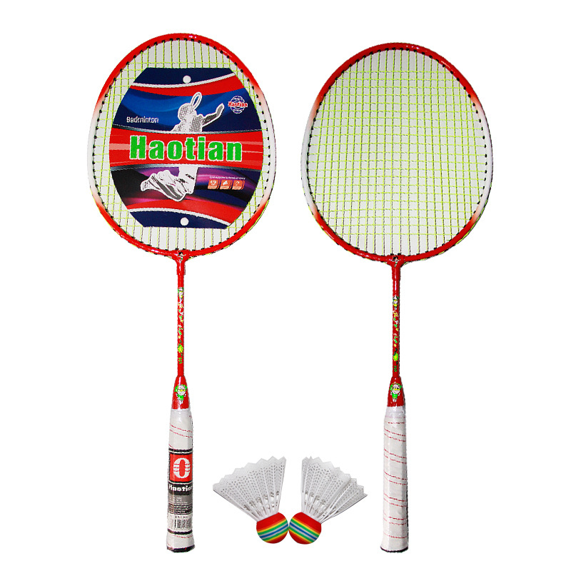 Haotian dječja raketa za badminton, okvir od ferroalata, najlon užad, težina 95-100 g, ravni prečki