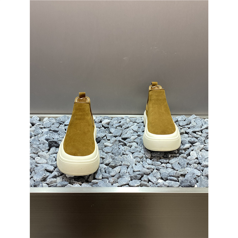 Férfi Chelsea bakancs valódi bőrből, magas szárú casual bakancs ősz-télre, felső nubuk bőrből, meleg rövid plüss bélés