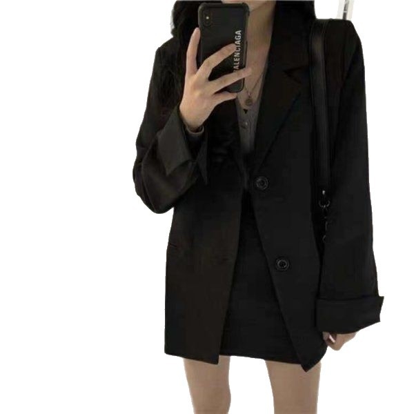 Blazer dama — stil coreean, croi liber, poliester, guler sacou, mâneci lungi