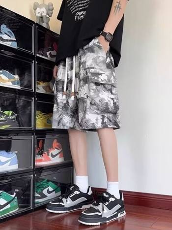 Muške Corduroy cargo šorcevi, pravilan kroj, mikroelastični, ljeto 2025