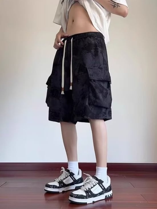 Muške Corduroy cargo šorcevi, pravilan kroj, mikroelastični, ljeto 2025