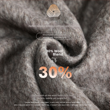 Sacou pentru femei din lână de oaie și poliester, croială slim, închidere cu două nasturi, guler sacou, mâneci lungi