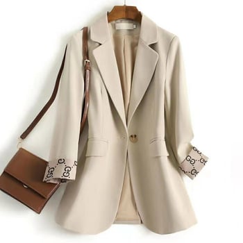 Ženski sako blazer, slim-fit, s ovratnikom sakoa, dugi rukavi, poliester tkanina