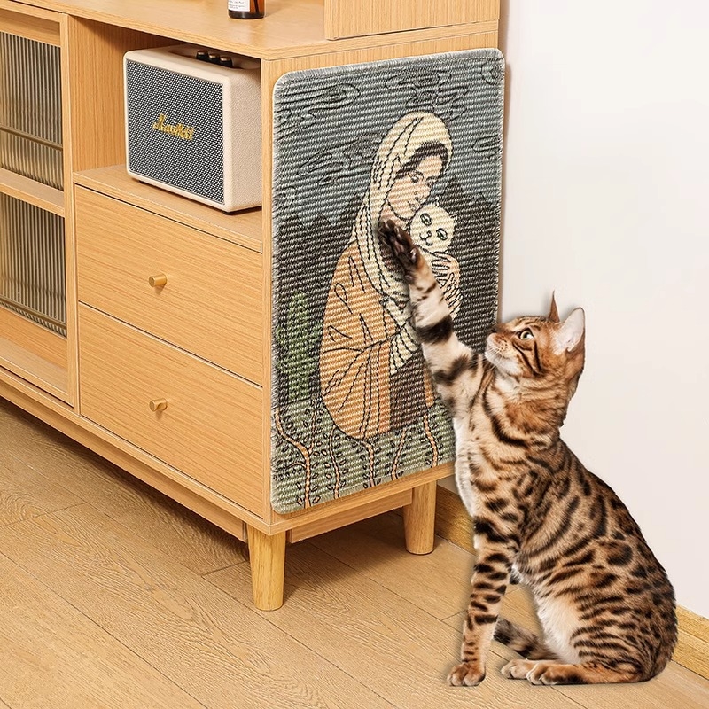 Cat Butler Sisalna Ploča za Grebanje — Zidna Ploča za Zaštitu Kauča, Otporna na Habanje, Sladak Stil