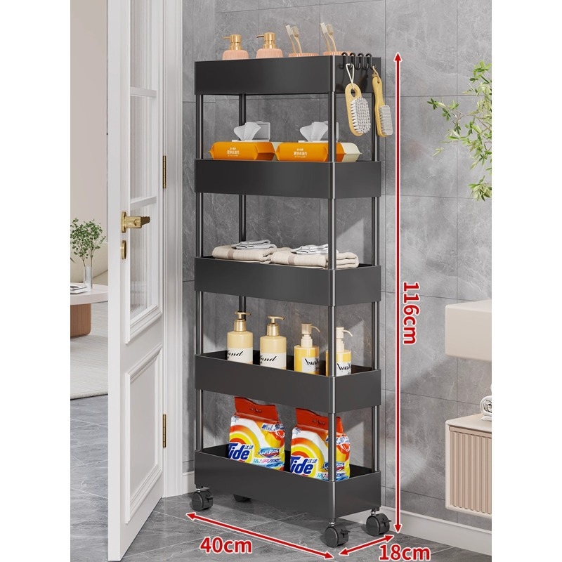 Ultra-tanki regał iza vrata, kupaonica, pet katova, slobodno stojeći plastični regal