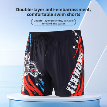 Jin Hong muške plivačke šorceve od poliestera, dvostruki sloj, brzo se suše, tkanina 80% poliestera, podstava 84% poliestera