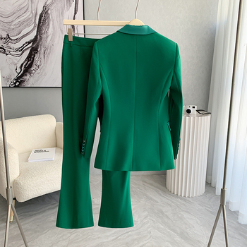 Ženski set sakoa: slim-fit, srednja duljina, V-izrez, prednja ploča s dva gumba, poliester