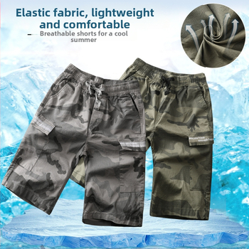 Muške kratke hlače u vojnom stilu, pet džepova, pamuk, široka udobna kroj, ljetna varijanta