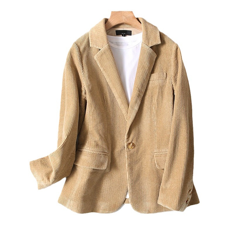 Corduroy casual kratko sako, opuštenog kroja, jedan gumb, standardna duljina (50–65 cm)
