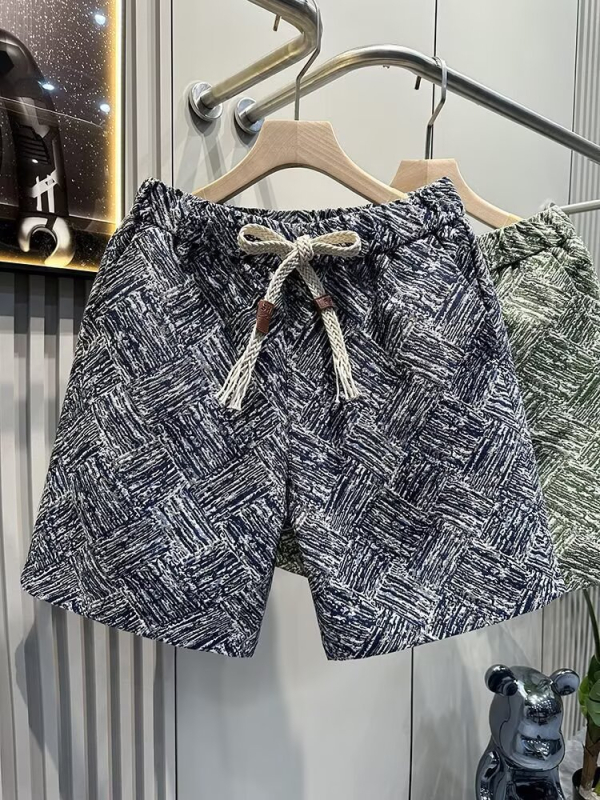 Muške ljetne jacquard šorceve, slobodan kroj, 70% poliesterske smjese, mikroelastičnost, ravni kroj