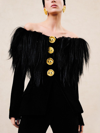 Sacou pentru femei în stil street, croială slim, guler simplu, mâneci lungi, lungime medie 50–65 cm, poliester/elastan, toamnă 2025, cusături cu colaj