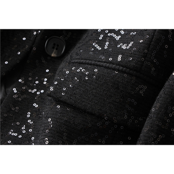 Costum mic pentru femei, nasture simplu, mânecă lungă, guler sacou, poliester.