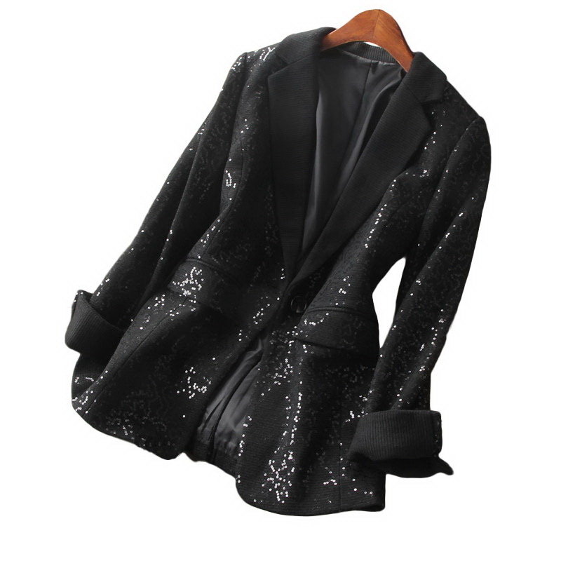 Costum mic pentru femei, nasture simplu, mânecă lungă, guler sacou, poliester.