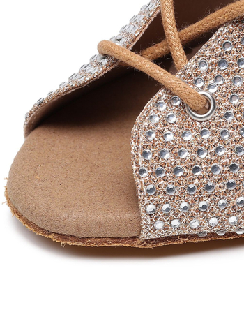 Pantofi de dans - Accente cu diamante pentru dansuri latino și moderne, toc înalt 7,5–11 cm; talpă: cauciuc antiderapant; partea superioară: Alt material; scop: dans modern și latino; caracteristici: respirabile, ușoare, rezistente la uzură, absorb sudoare
