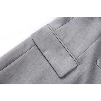 Jachetă sacou damă cu mărgele, poliester, culoare uni, nasturi pe un rând, guler de sacou, conținut poliester 50–70%