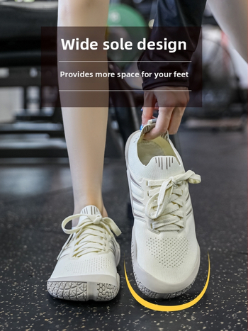 Unisex tenisice za fitness, unutarnja i vanjska uporaba, s širokim prednjim dijelom, protuklizna gumena potplata, prozračnim gornjim dijelom, srednje debljine
