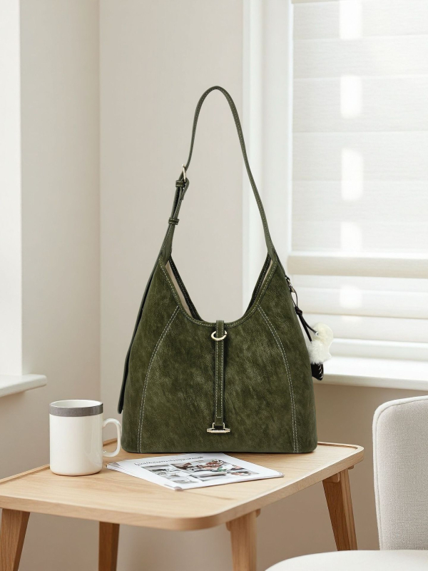 PU crossbody torba s magnetskim zatvaračem, džep sa zipom, dumpling oblik, gradski minimalizam, Zima 2025