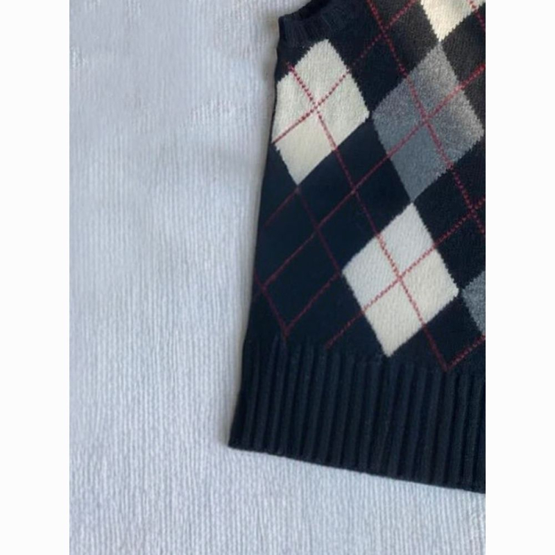 Ženski bezrukavni vest s V izrezom, ultra kratka duljina ≤40 cm, tkanina od ovčjeg kašmira, punilo vuna, osnovni stil za zrelu ženu