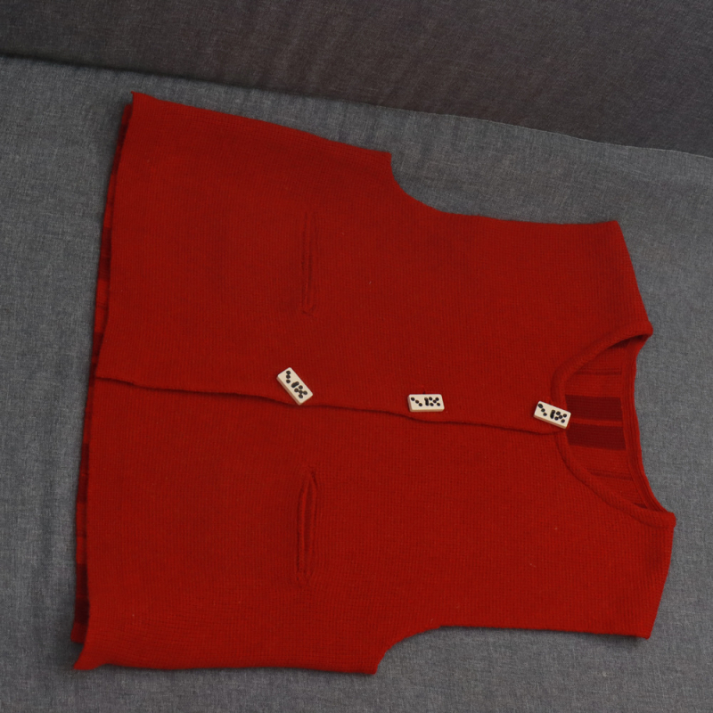 Chenille vest s polo ovratnikom, jednostruki zatvarač, uski kroj, Slim fit