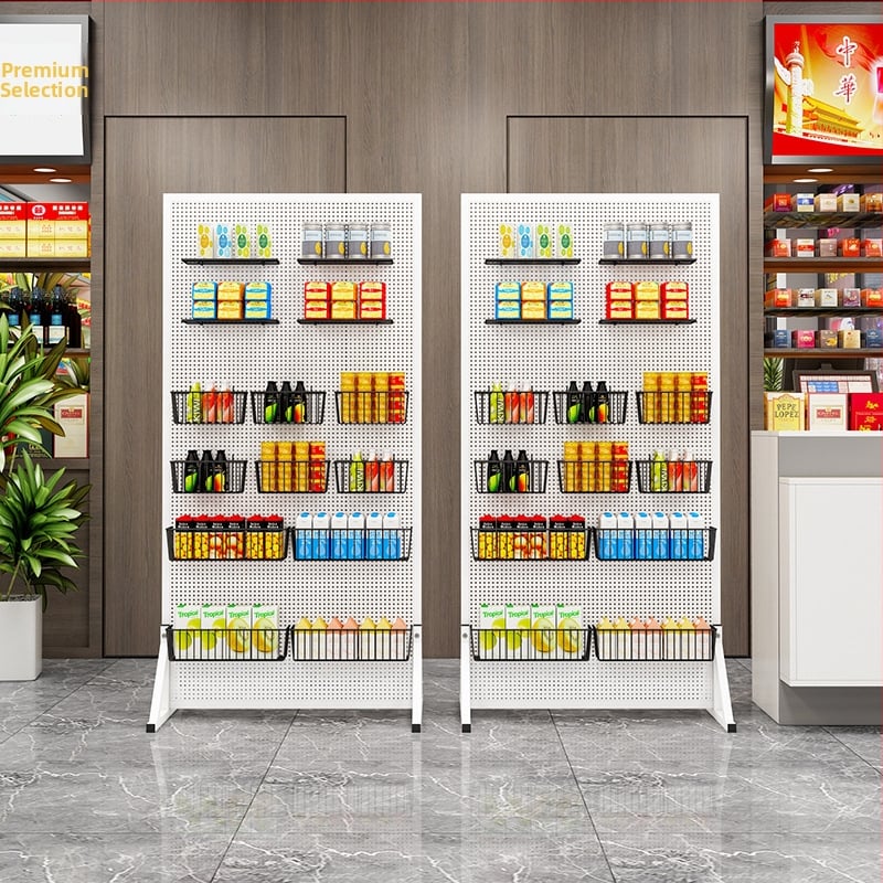 Metalna perforirana ploča s kotačićima za izlaganje nakita, viseće police, 5‑razinski skladišni stalak (bez bušenja)