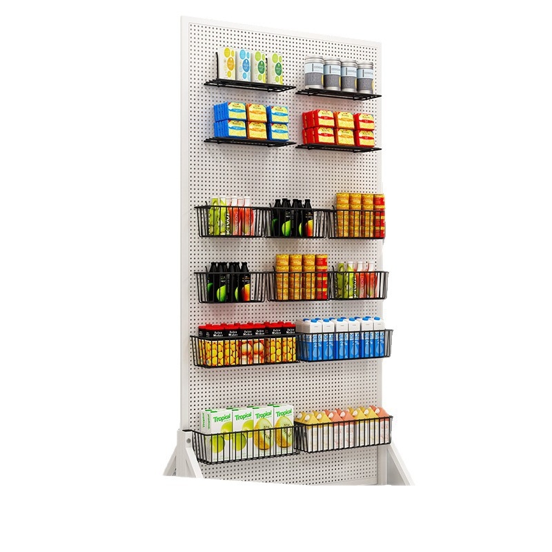 Metalna perforirana ploča s kotačićima za izlaganje nakita, viseće police, 5‑razinski skladišni stalak (bez bušenja)
