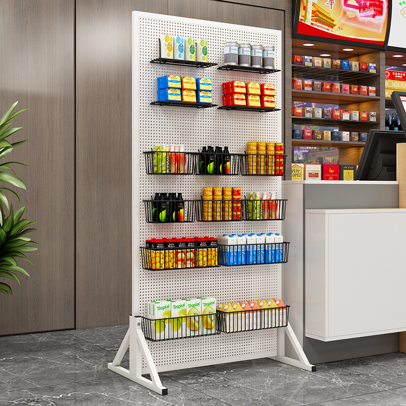 Metalna perforirana ploča s kotačićima za izlaganje nakita, viseće police, 5‑razinski skladišni stalak (bez bušenja)