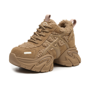 Adidași damă Dad Sneakers, partea superioară din piele + textil, platformă 6–8 cm, închidere cu șireturi, talpă din spumă de cauciuc