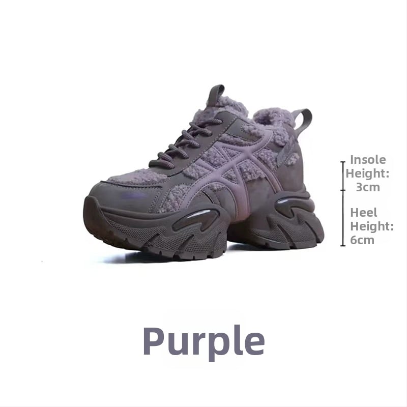 Adidași damă Dad Sneakers, partea superioară din piele + textil, platformă 6–8 cm, închidere cu șireturi, talpă din spumă de cauciuc