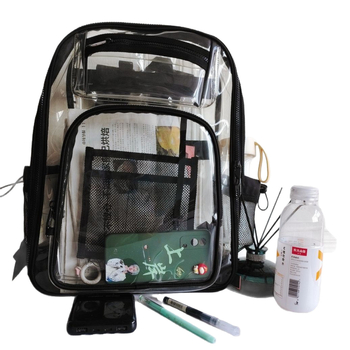 Prozirni PVC ruksak za vanjsku upotrebu, vodootporan, kapacitet 20–35 L, kompatibilan s 15-inčnim laptopom, unisex, proljeće 2025