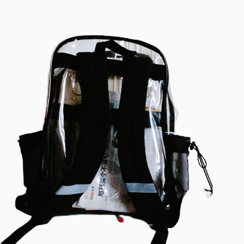 Prozirni PVC ruksak za vanjsku upotrebu, vodootporan, kapacitet 20–35 L, kompatibilan s 15-inčnim laptopom, unisex, proljeće 2025