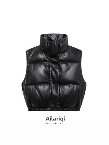 Poliestersko vanjski dio s pamukom punjenjem, stojeći ovratnik, zatvarač sprijeda, kratka dužina, široka silueta