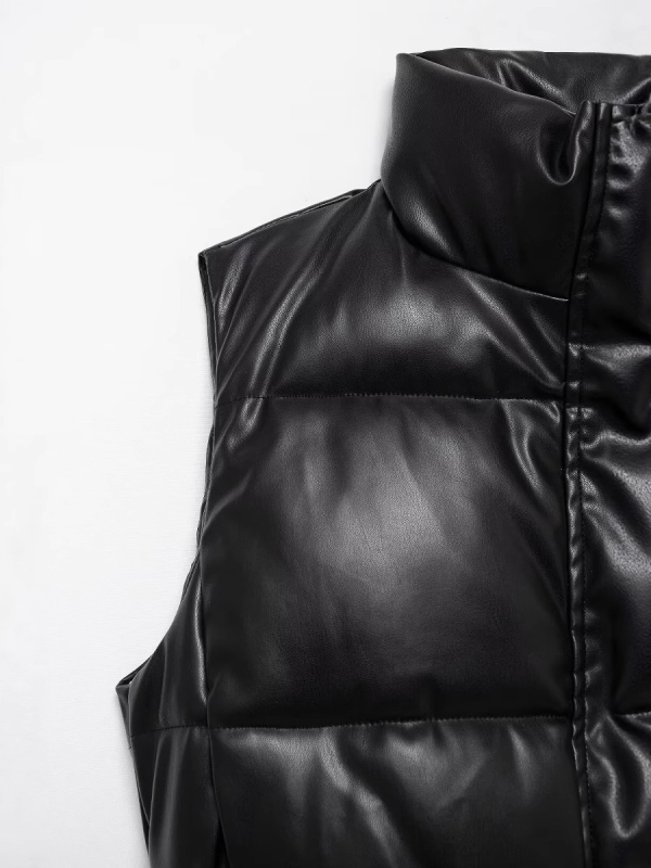 Poliestersko vanjski dio s pamukom punjenjem, stojeći ovratnik, zatvarač sprijeda, kratka dužina, široka silueta