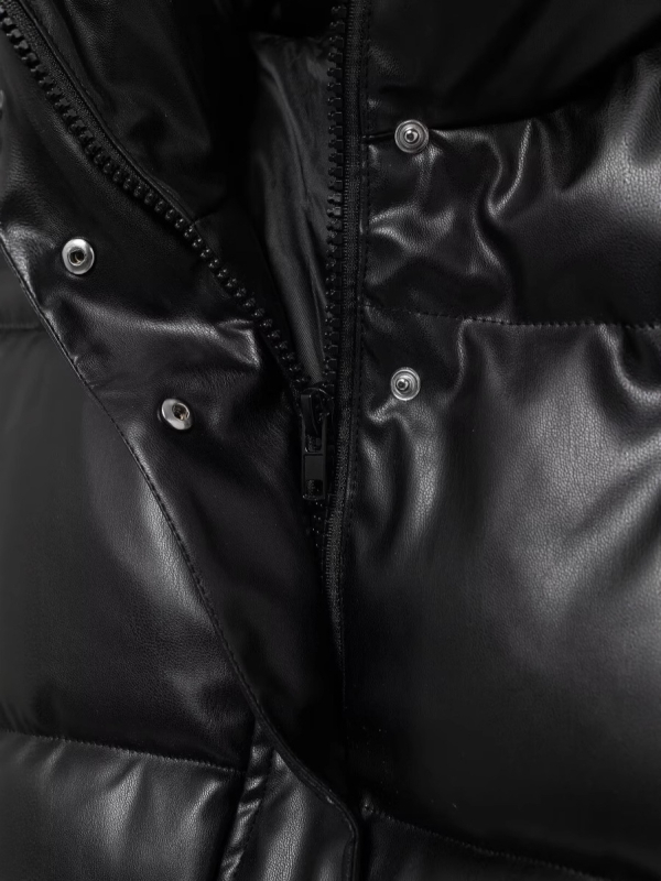 Poliestersko vanjski dio s pamukom punjenjem, stojeći ovratnik, zatvarač sprijeda, kratka dužina, široka silueta