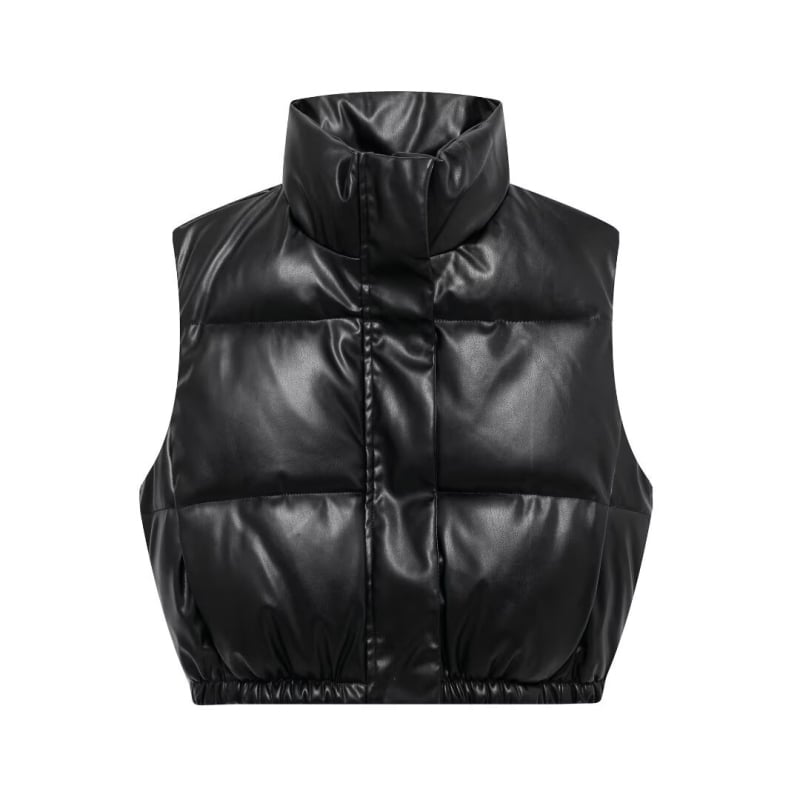 Poliestersko vanjski dio s pamukom punjenjem, stojeći ovratnik, zatvarač sprijeda, kratka dužina, široka silueta