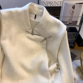 2026 jesen-zima novi kineski stil prsluk s pliš teksturom, elegantan i svestran, lagani luksuz