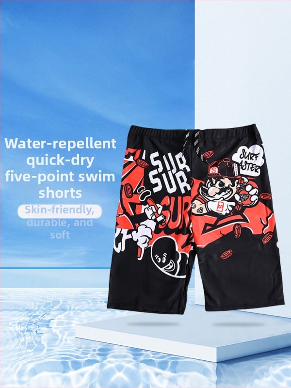 Muške kupaće gaće s blok bojom, poliester, šnura u struku i ravni pojas