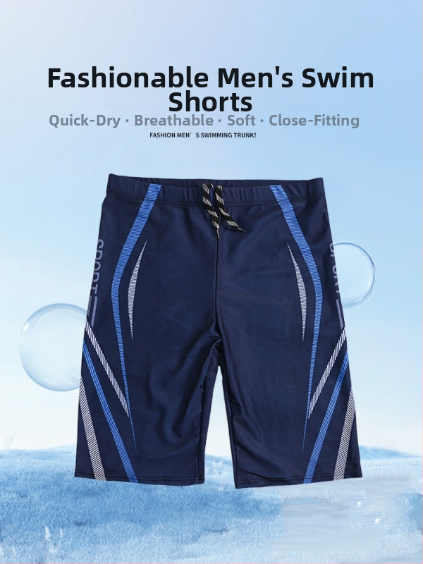 Muške kupaće gaće s blok bojom, poliester, šnura u struku i ravni pojas