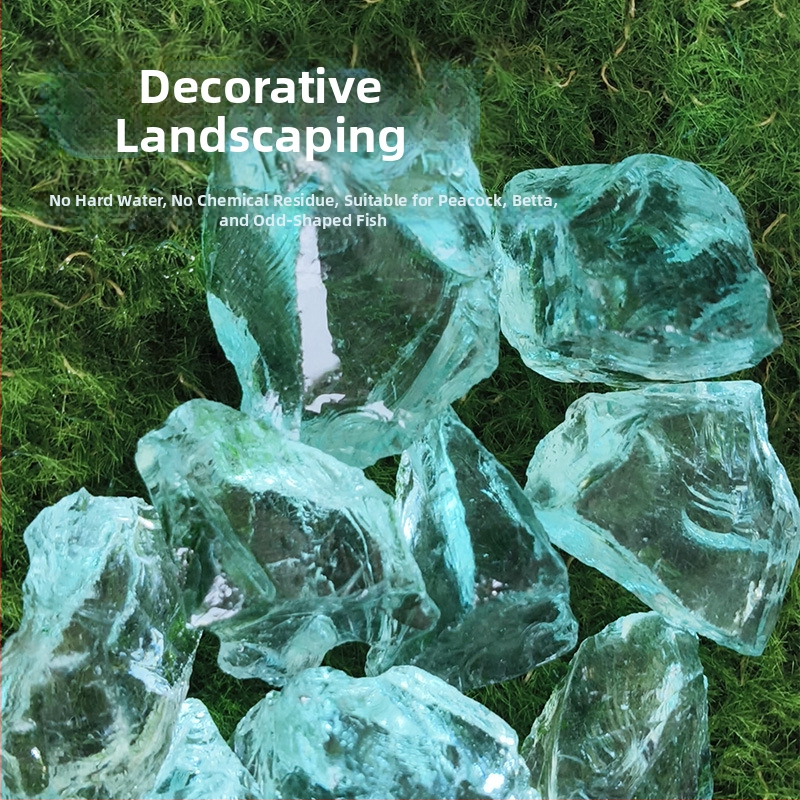 Dekor za akvarij: kristalni kamen za dno s pejzažnim ukrasima od pijeska; pijesak i ledenjački kamen; bez ispiranja