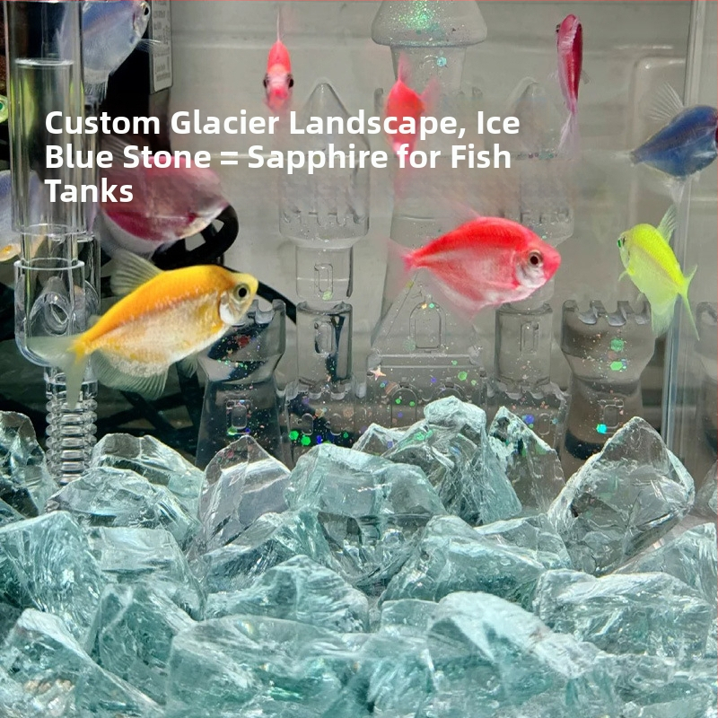 Dekor za akvarij: kristalni kamen za dno s pejzažnim ukrasima od pijeska; pijesak i ledenjački kamen; bez ispiranja
