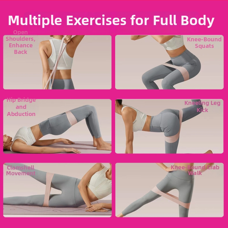 Jetbee silikónový kruh na zdvih bokov pre jógu — elastická odporová šnúra na natiahnutie chrbta a zdvih bokov