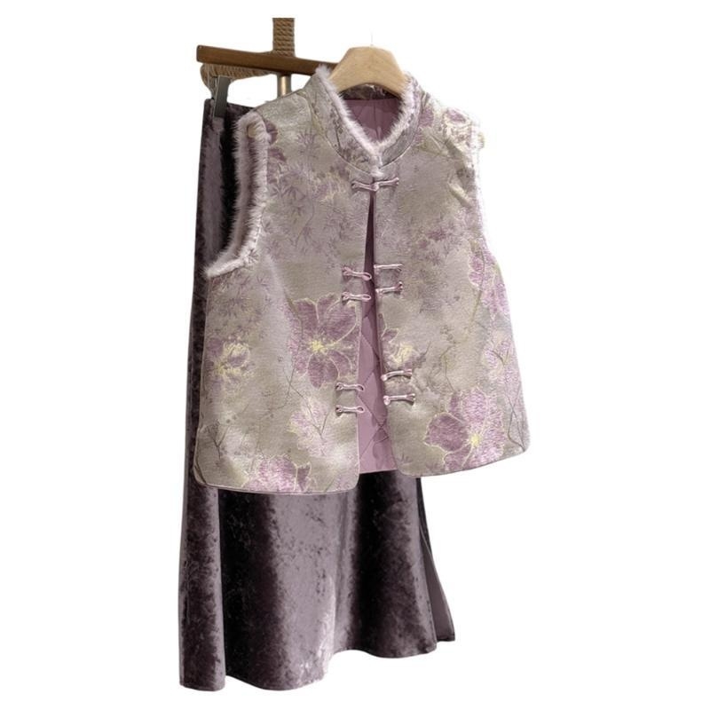 Nova ženska quilted vesta u kineskom stilu s kopčama i čvorovima, retro inspiracija, za jesen i zimu