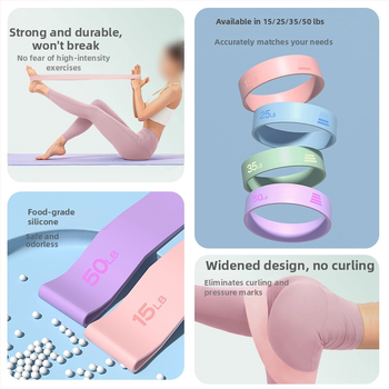 Silikonový joga odporový pás s protiskuzovou úchytkou pre posilnenie glútov a zdvih bokov – Stretch tréningové vybavenie, kód AL1007367655