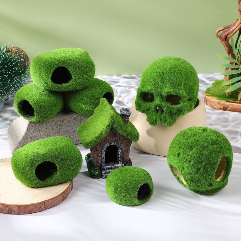 Dekoracija za akvarij za pejzažiranje, smola, flocking stil, kamen za uređenje krajolika, 190 g, 90 komada u kutiji